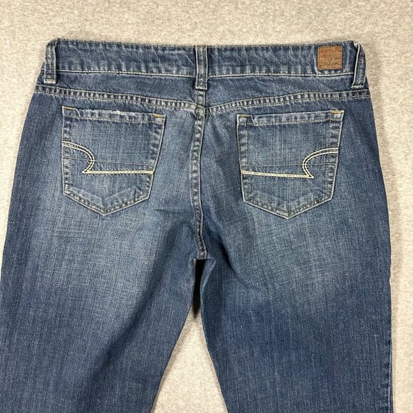 American Eagle Favorite Boyfriend Jeans Size 12 Regular Dark Wash Denim Blue - Picture 11 of 11